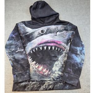 Funnycokid Shark Galaxy Graphic Hoodie Kids Large Great White Jaws Sweatshirt